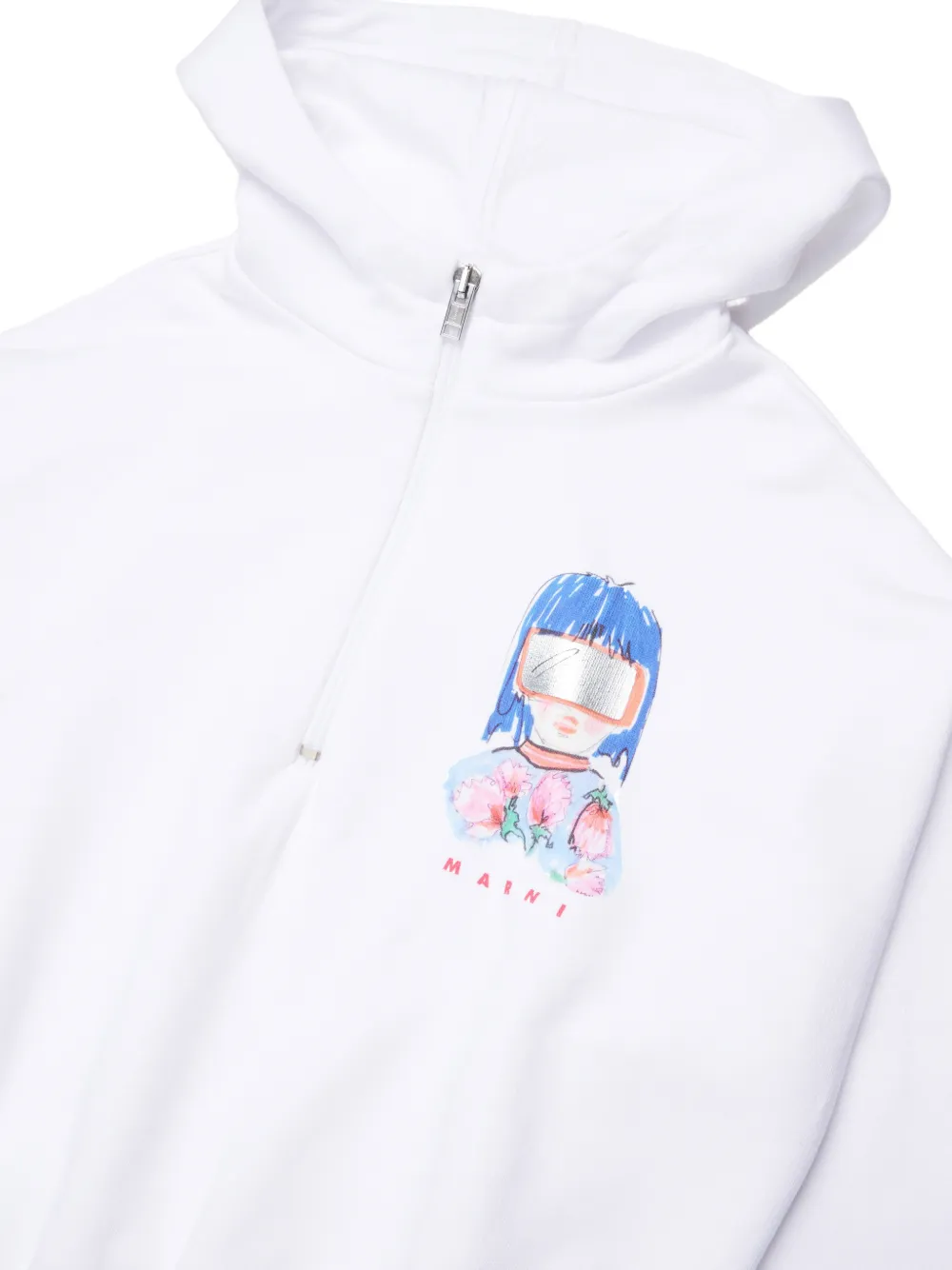 Marni Kids Hoodie met print Wit