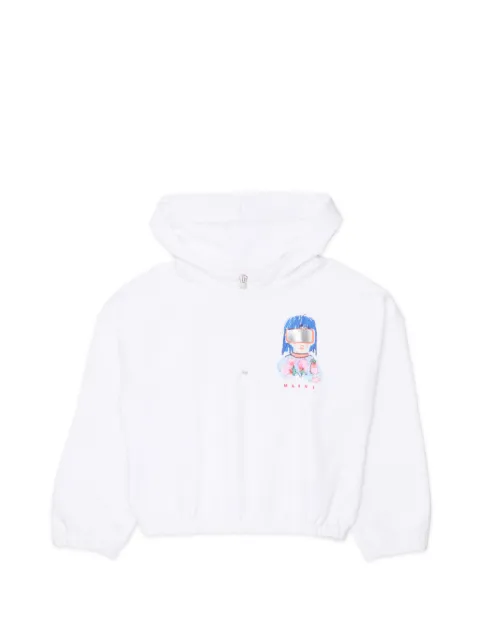 Marni Kids graphic-print half-zip hoodie