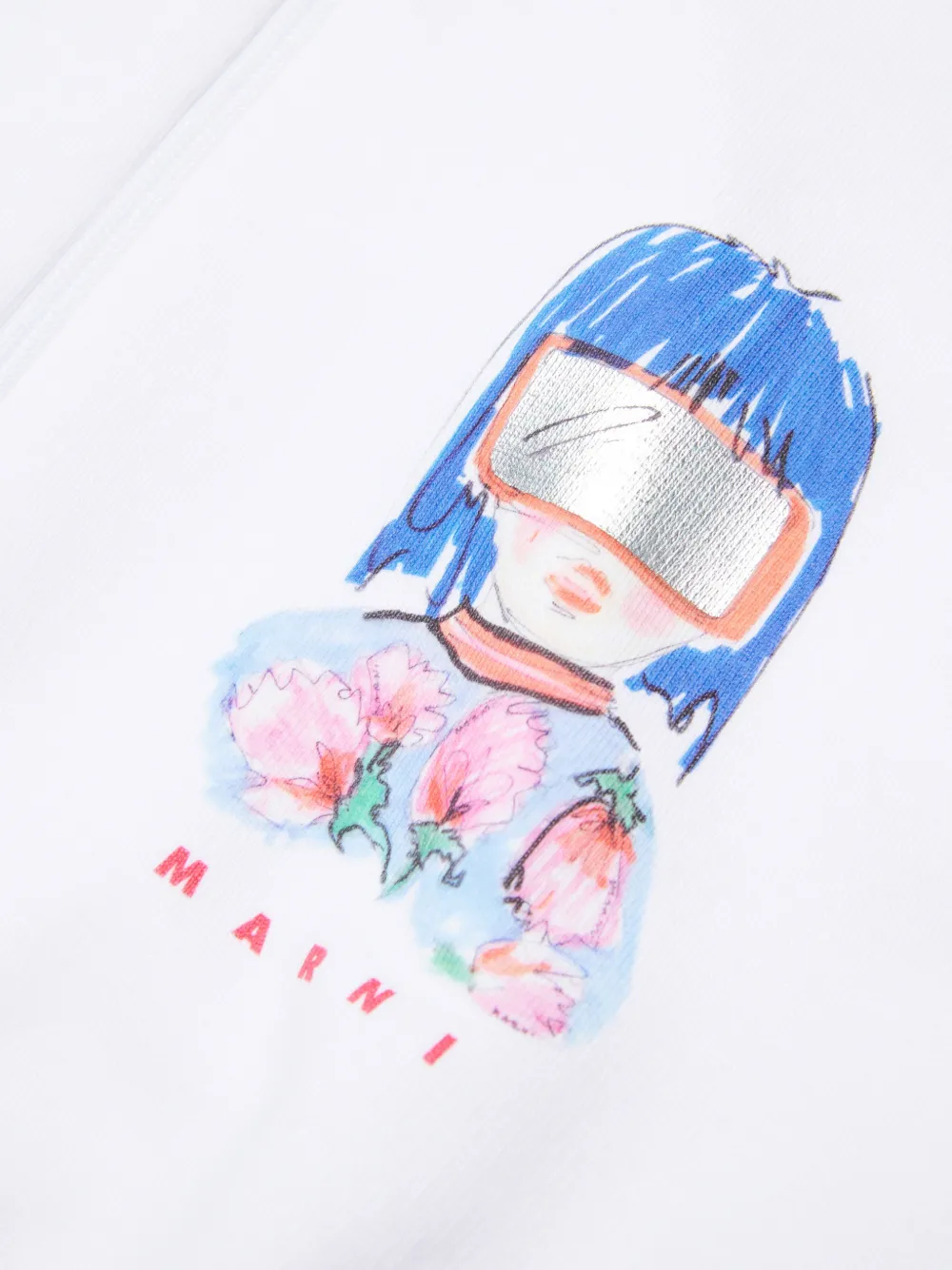 Marni Kids Hoodie met print Wit