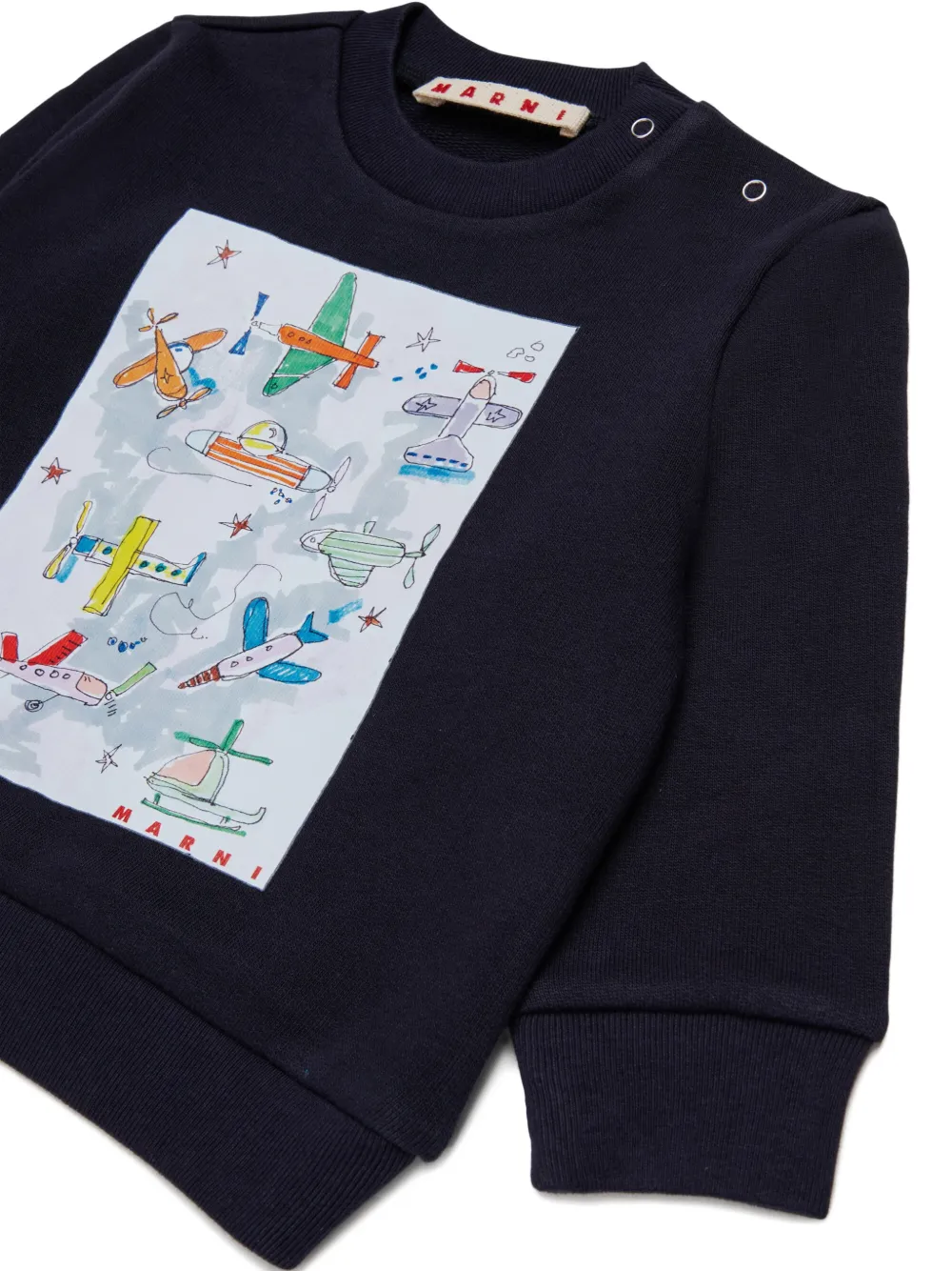 Marni Kids Sweater met print Blauw