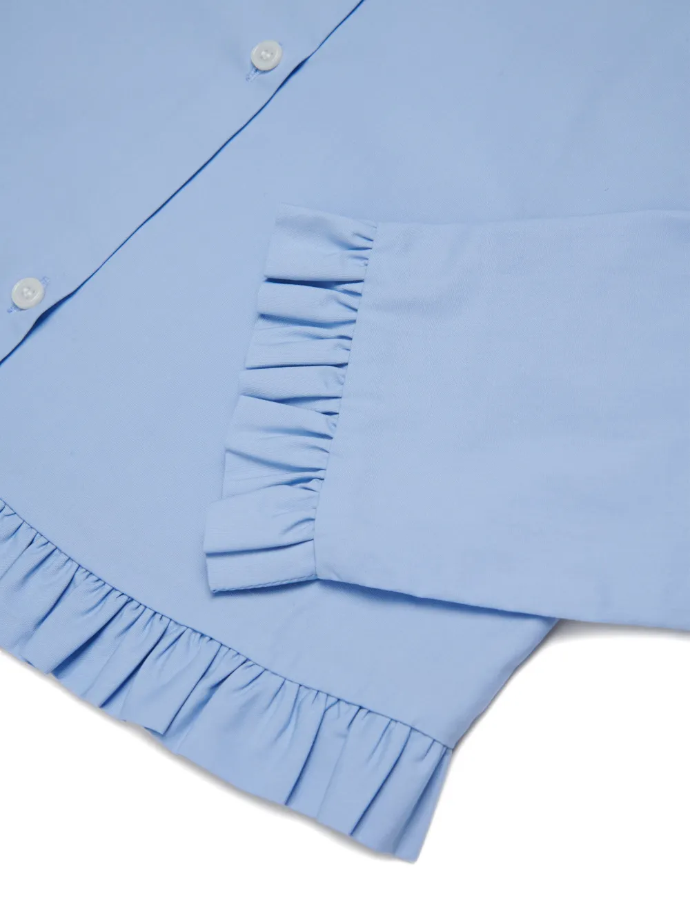 Marni Kids Shirt met geborduurd logo en ruches Blauw
