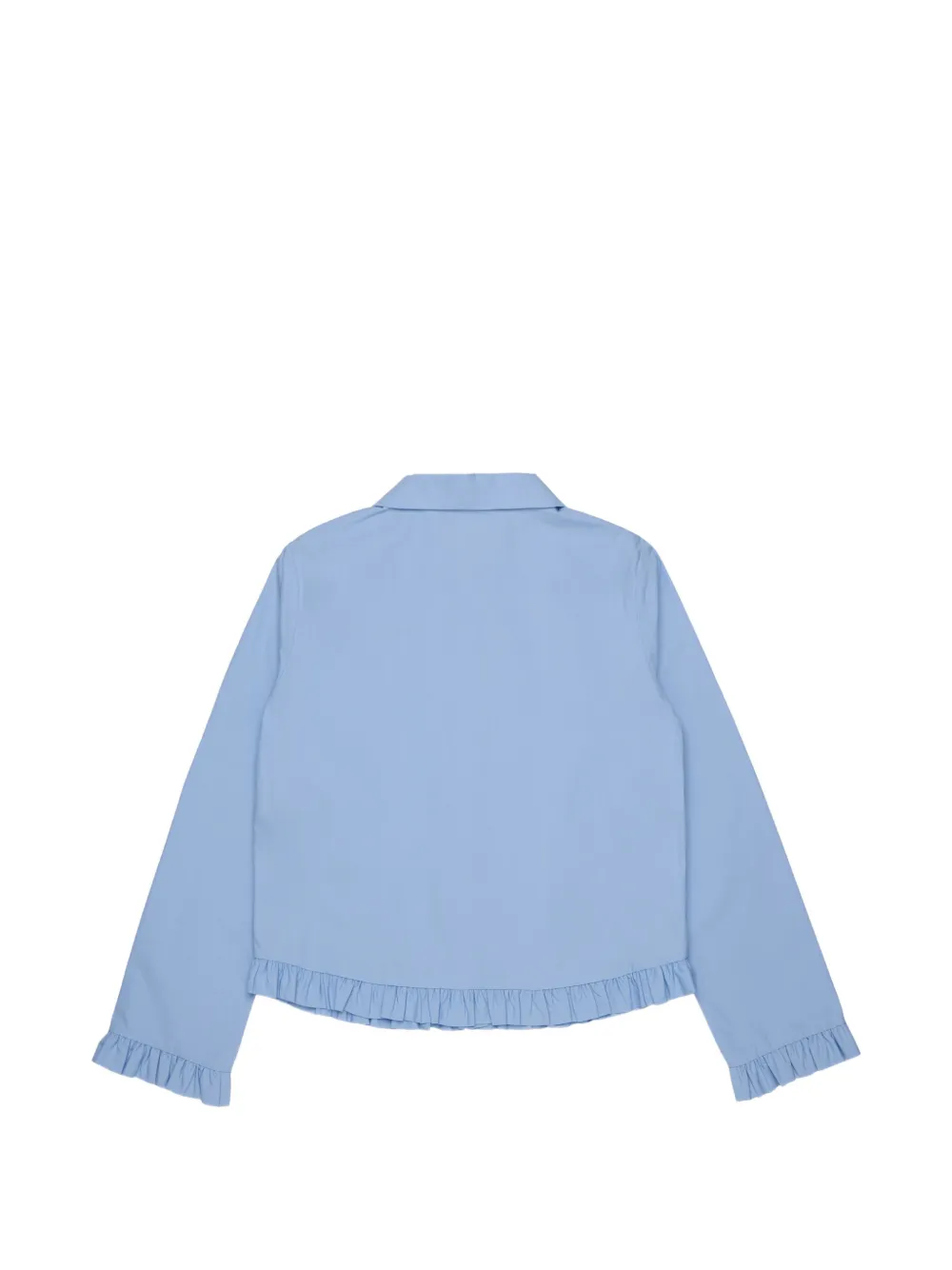 Marni Kids Shirt met geborduurd logo en ruches Blauw