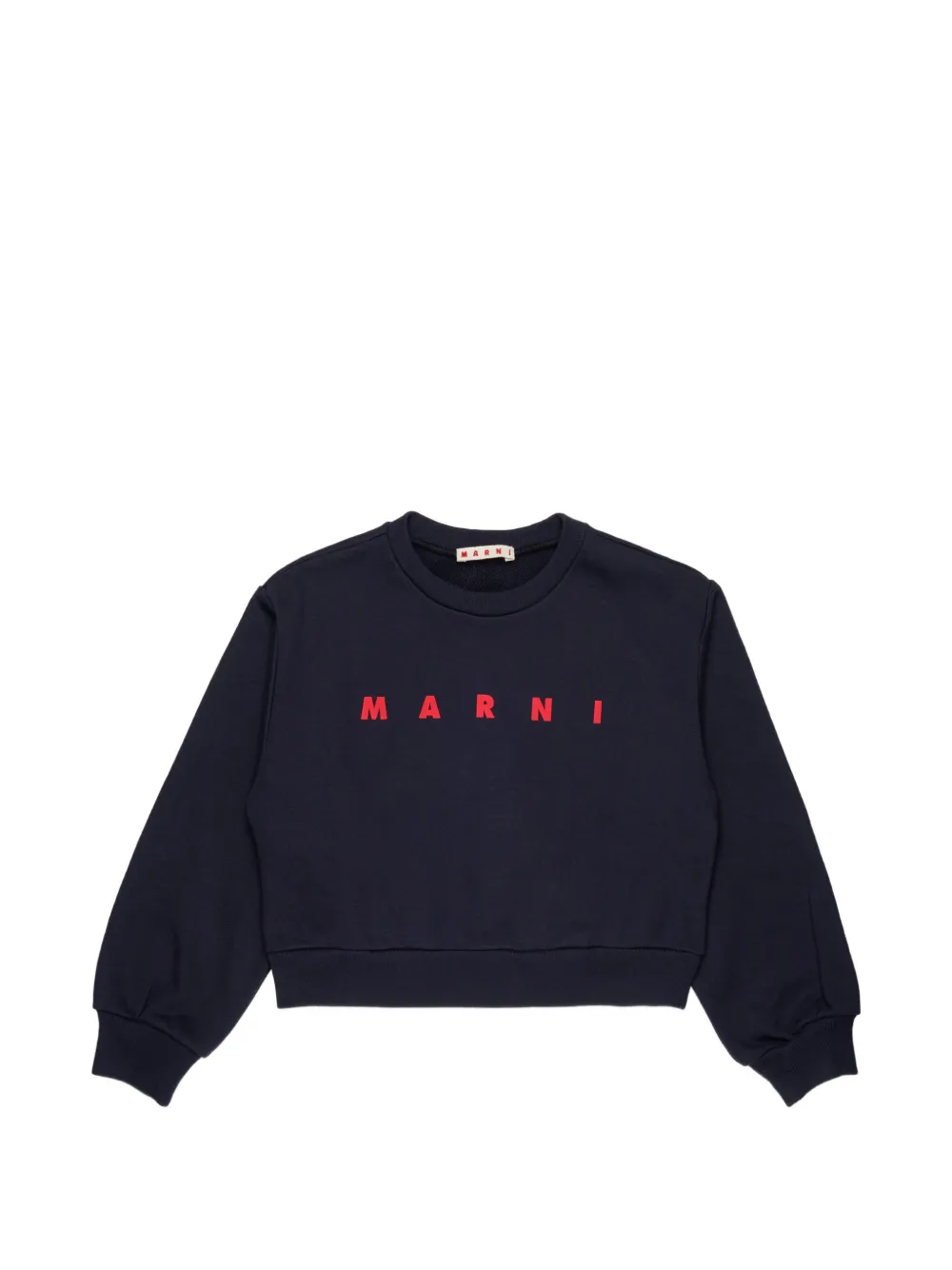 Marni Kids logo-print cropped sweater - Blue