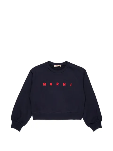 Marni Kids logo-print cropped sweater