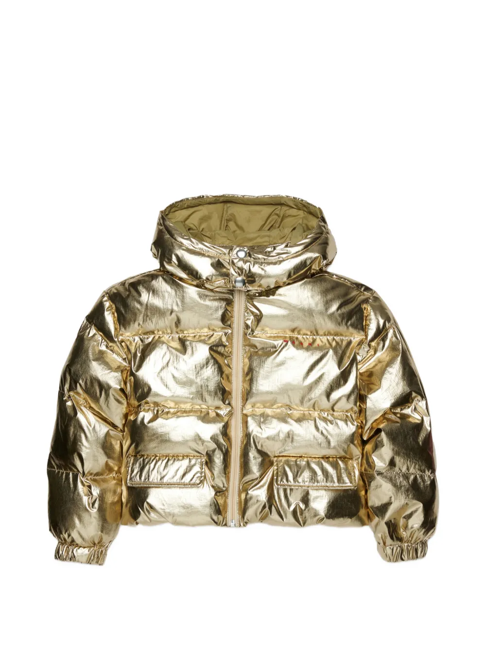 Marni Kids Giacca metallizzata con cappuccio - Oro