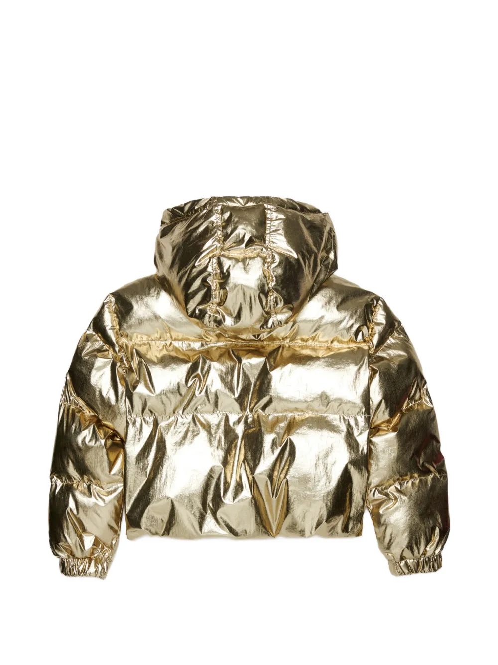 Marni Kids Gewatteerd jack met capuchon en metallic effect Goud