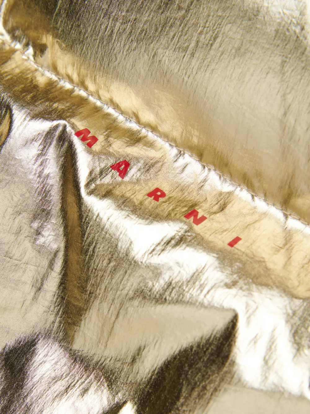 Marni Kids Gewatteerd jack met capuchon en metallic effect Goud