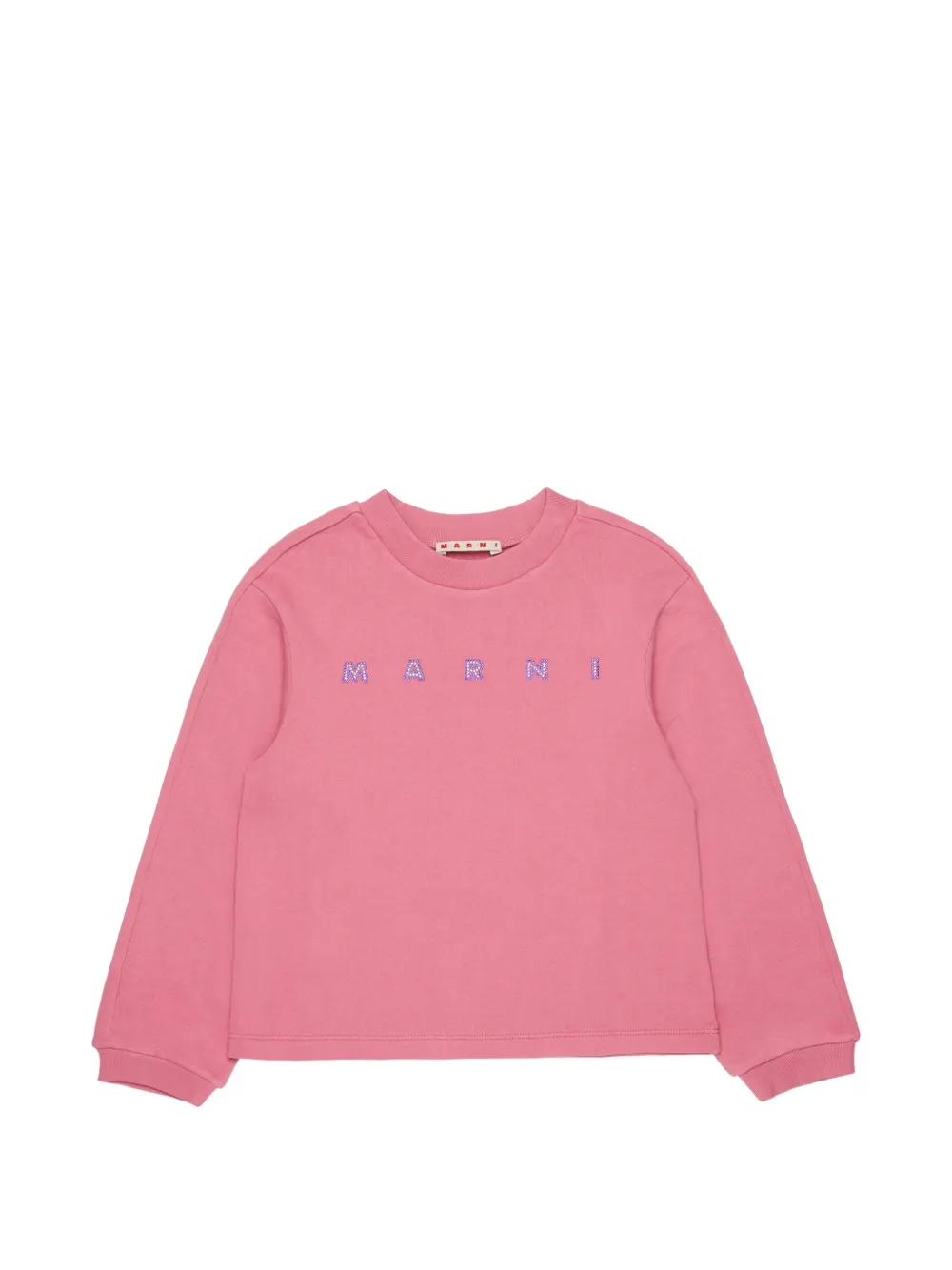 Marni Kids Maglione con logo di strass - Rosa