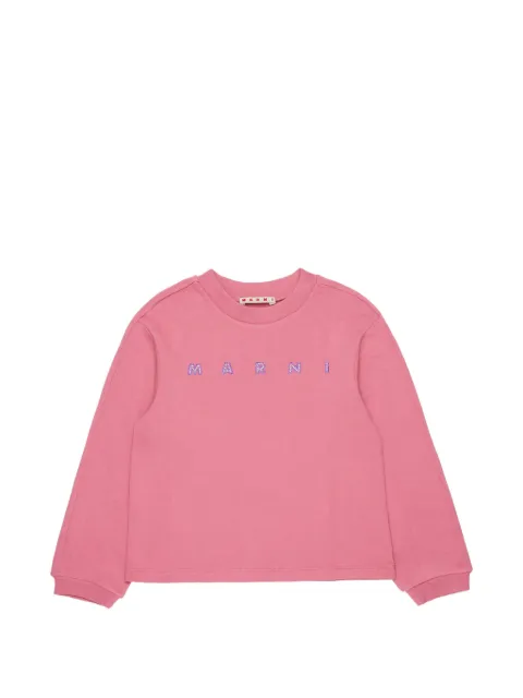 Marni Kids rhinestone-logo sweater