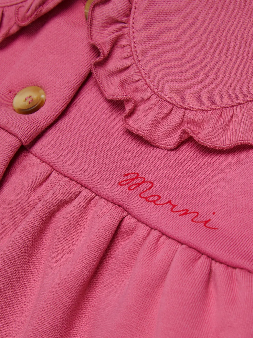 Marni Kids Vest met ruches kraag en borduurwerk Roze