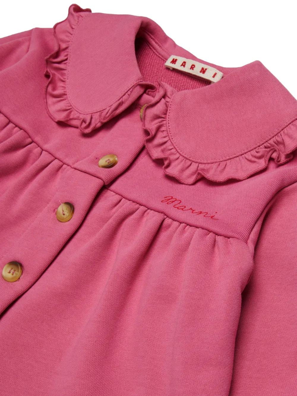 Marni Kids Vest met ruches kraag en borduurwerk Roze