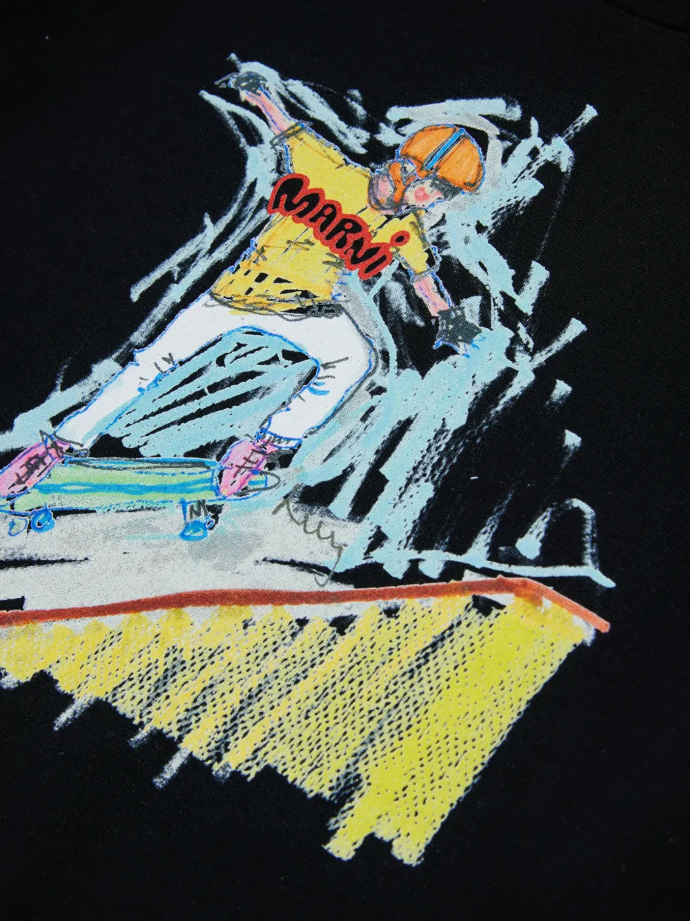 Marni Kids Top met print en lange mouwen Zwart