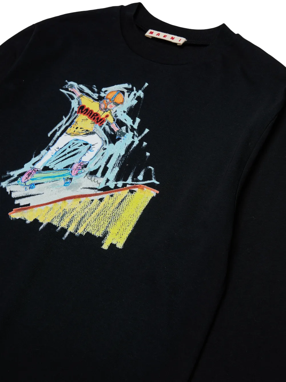Marni Kids Top met print en lange mouwen Zwart