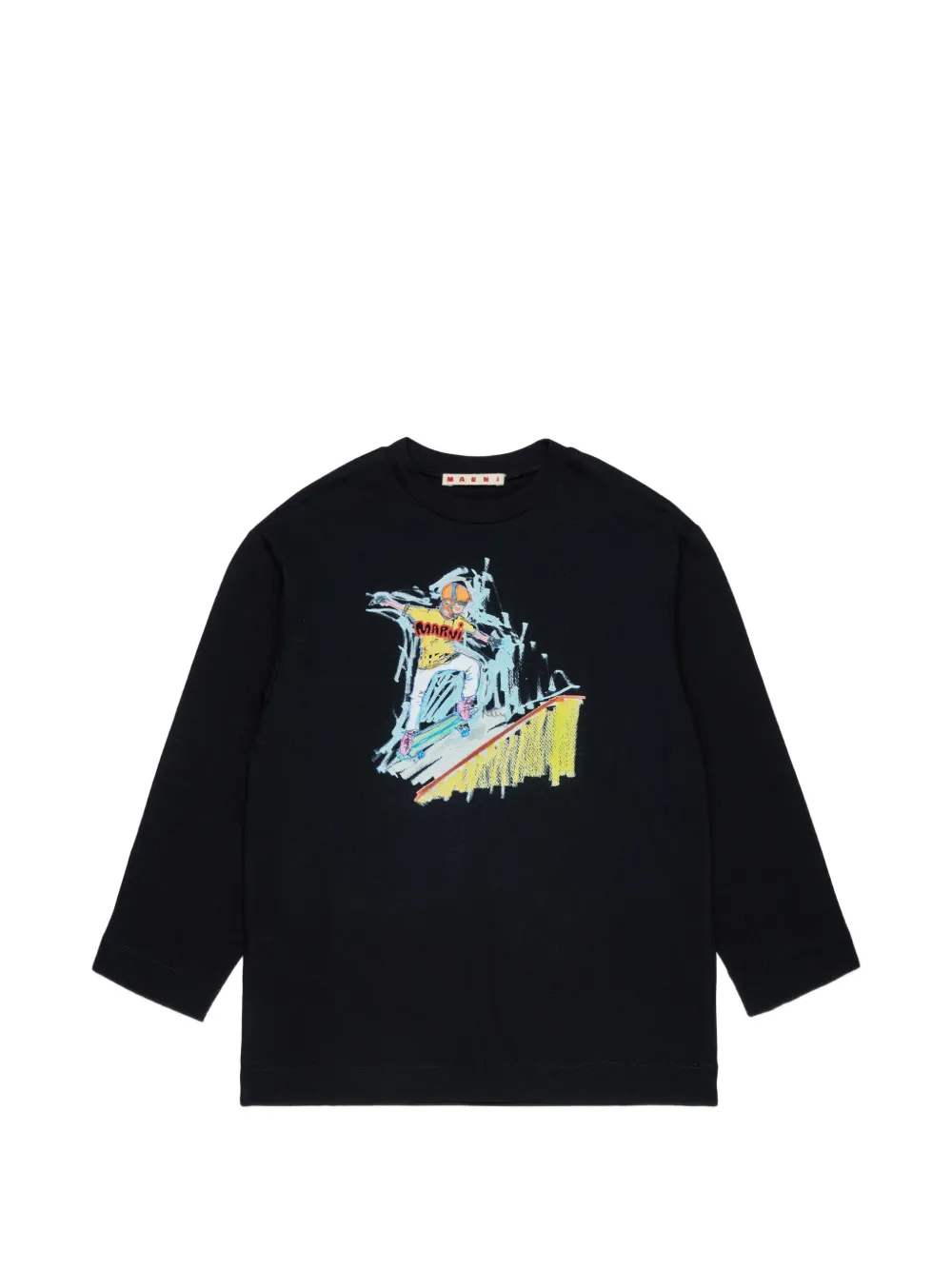 Marni Kids Top con stampa - Nero
