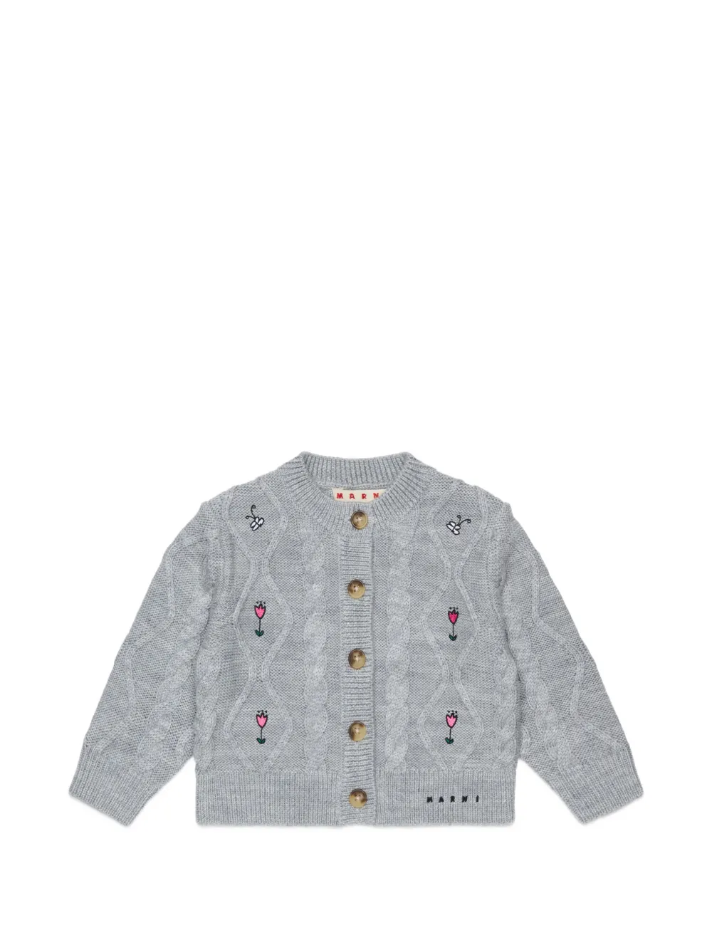 Marni Kids Cardigan con ricamo - Grigio