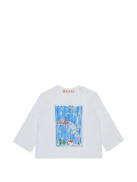 Marni Kids playera manga larga con estampado gráfico