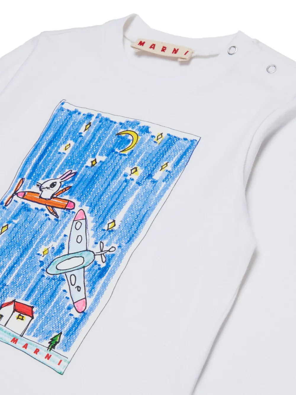 Marni Kids T-shirt met grafische print Wit