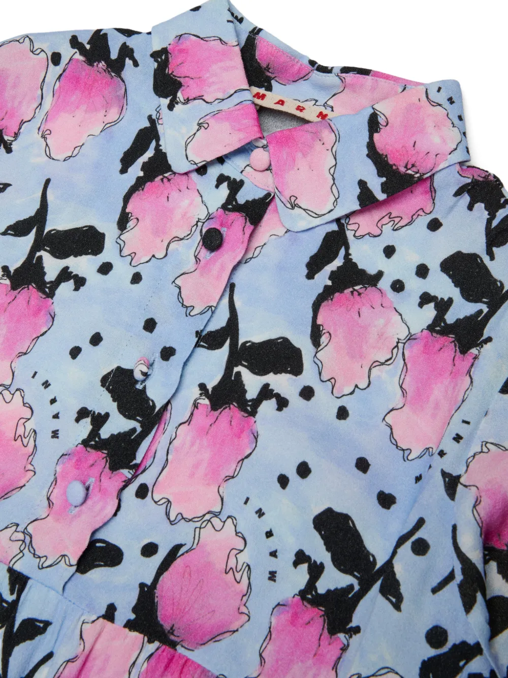 Marni Kids Jurk met bloemenprint Blauw