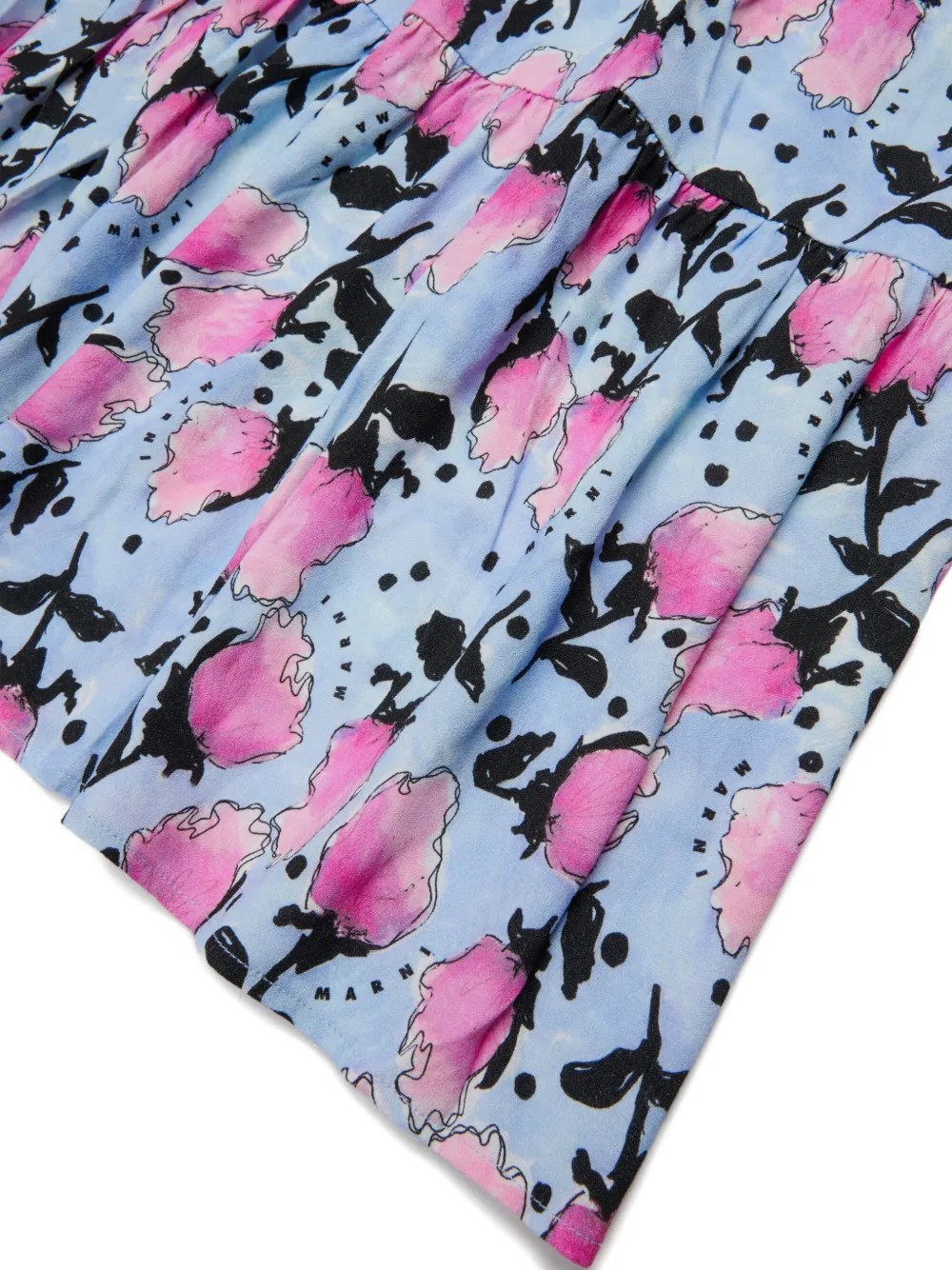 Marni Kids Jurk met bloemenprint Blauw