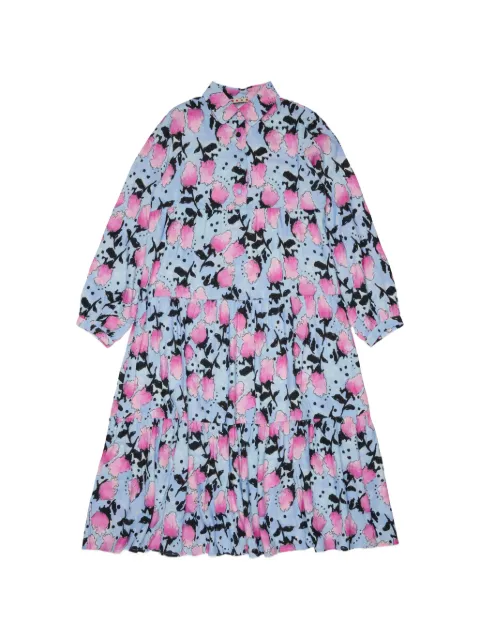 Marni Kids vestido fruncido con estampado floral