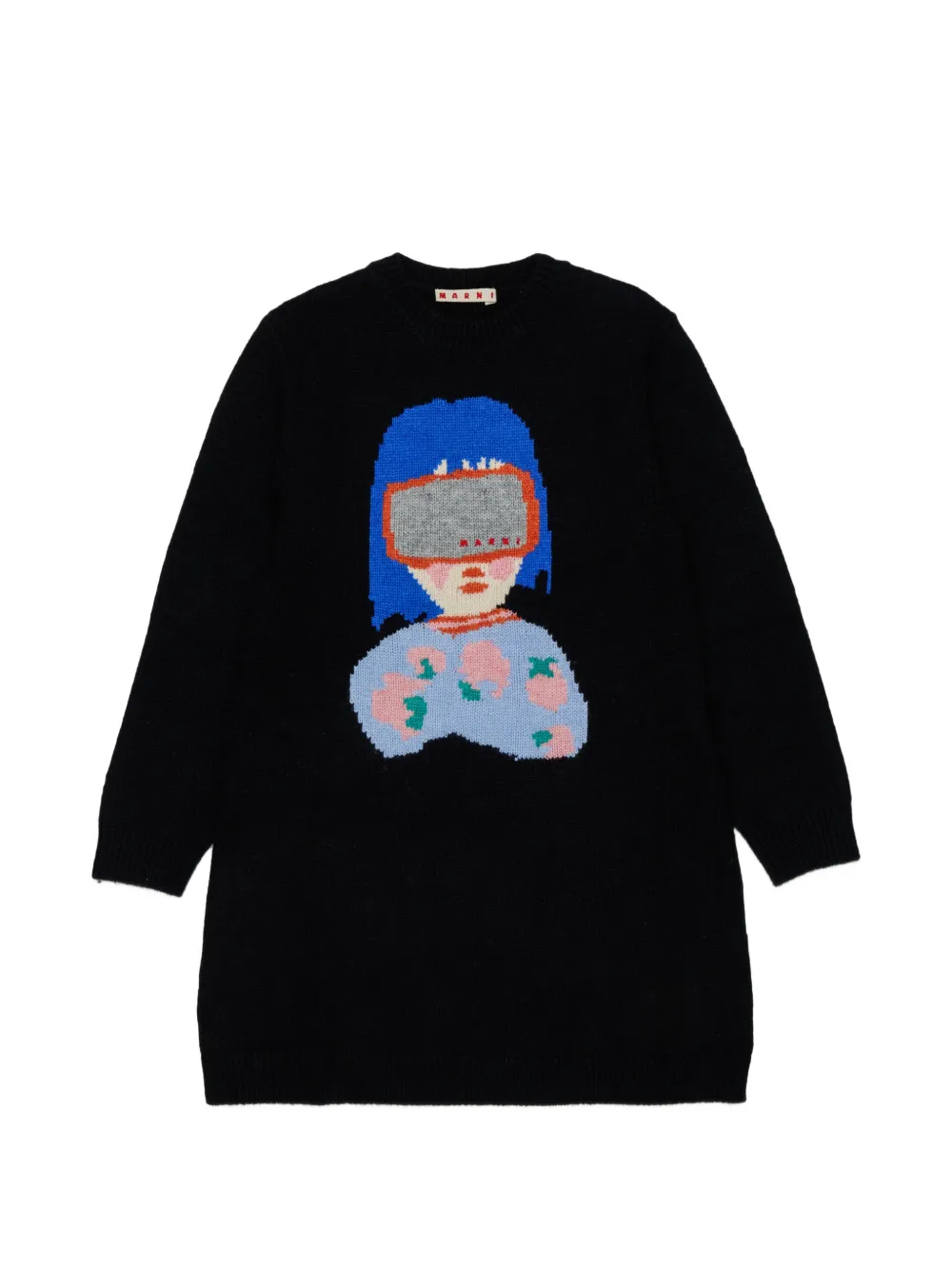 Marni Kids Kleid mit langen Ärmeln - Schwarz