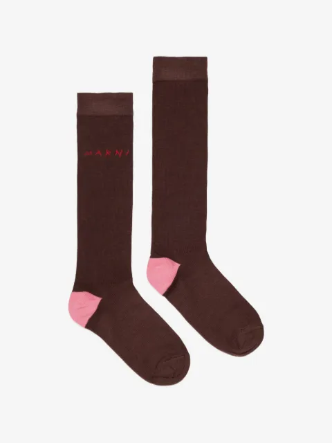 Marni Kids embroidered-logo ribbed socks