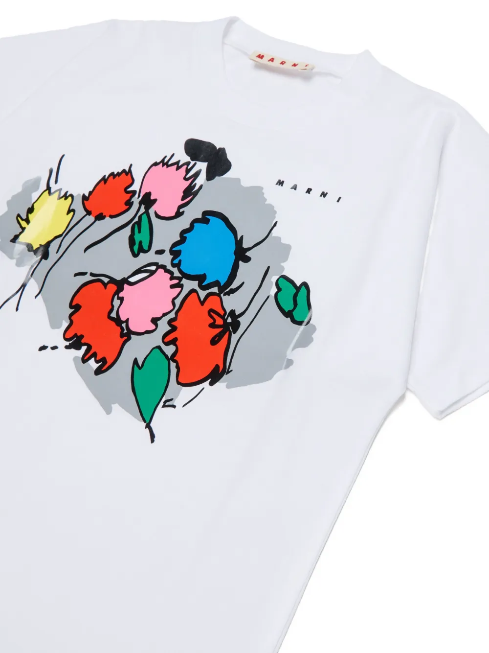 Marni Kids T-shirt met bloemenprint Wit