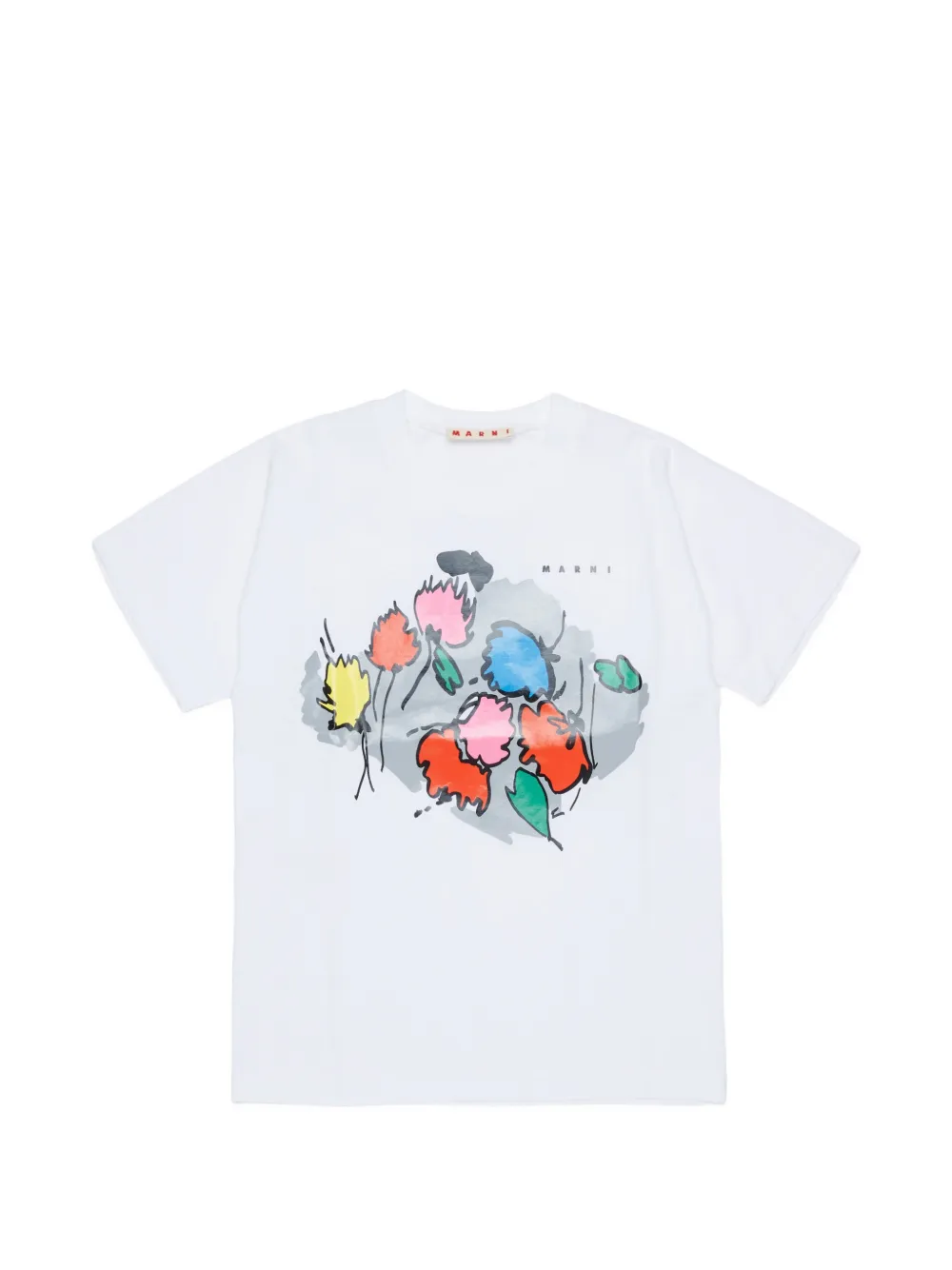 Marni Kids T-shirt a fiori - Bianco