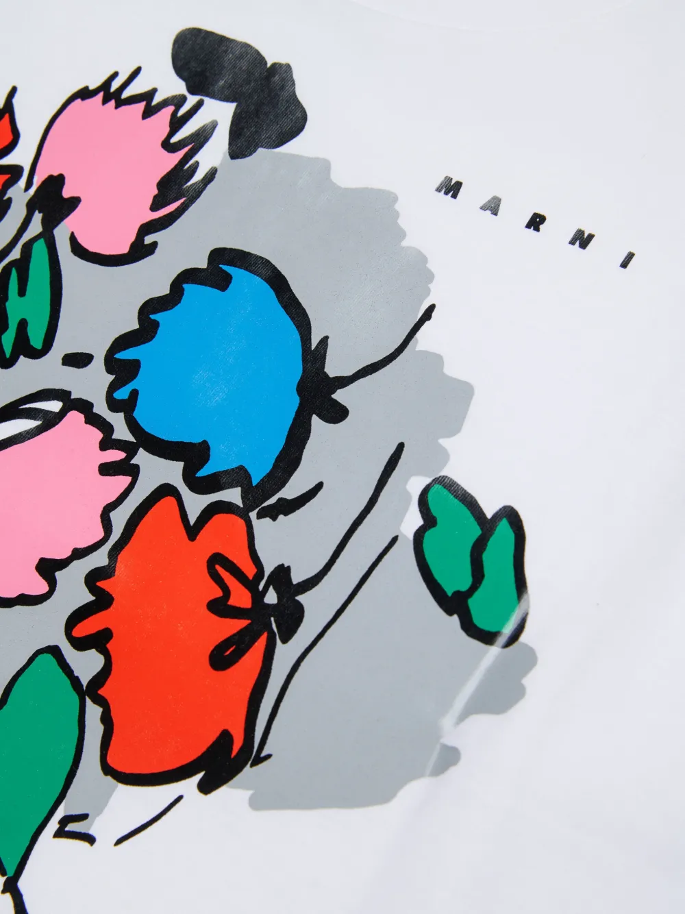 Marni Kids T-shirt met bloemenprint Wit