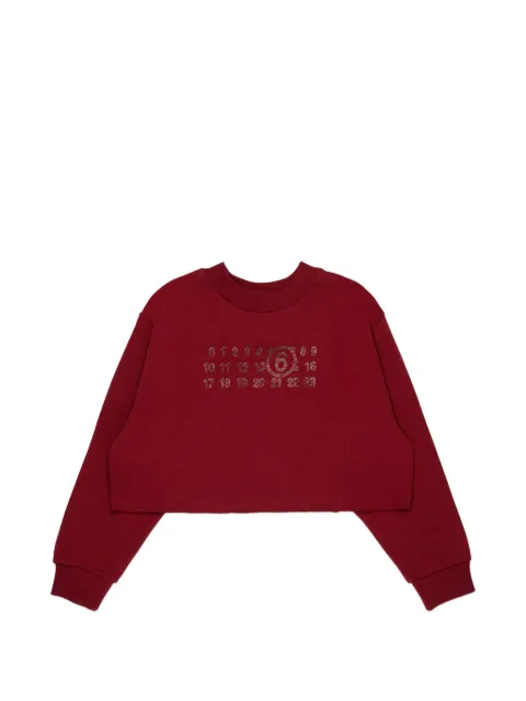 MM6 Maison Margiela Kids cropped sweater med rhinstensudmykning