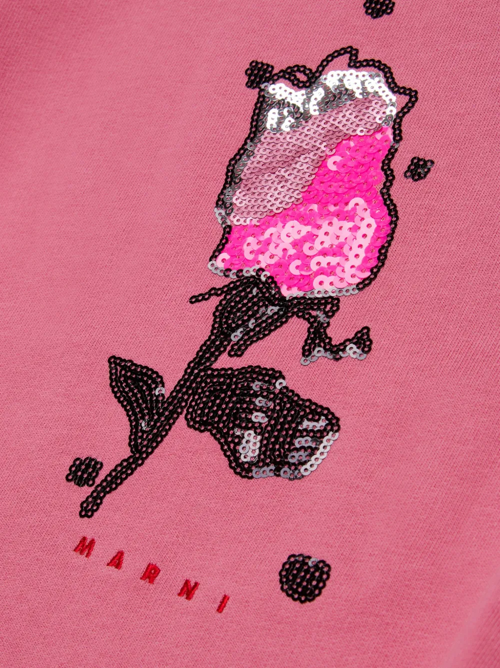 Marni Kids Trui verfraaid met pailletten en zijstreep Roze