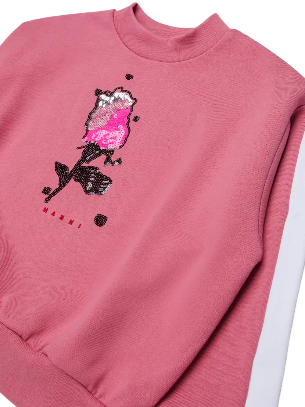 Marni Kids Trui verfraaid met pailletten en zijstreep Roze