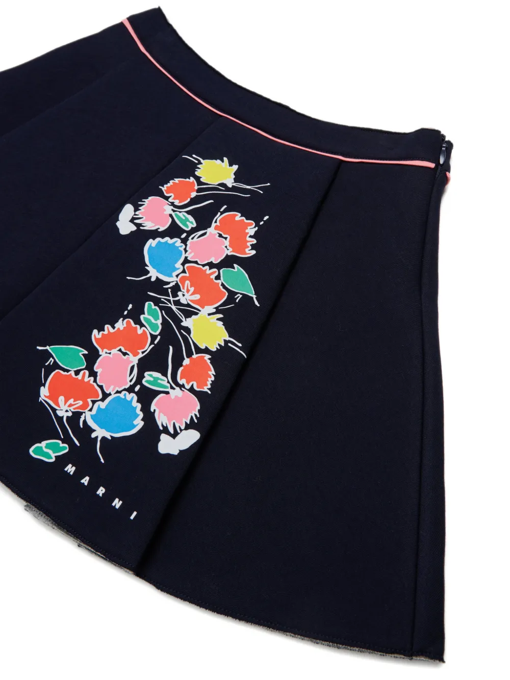 Marni Kids Plooirok met bloemenprint Blauw