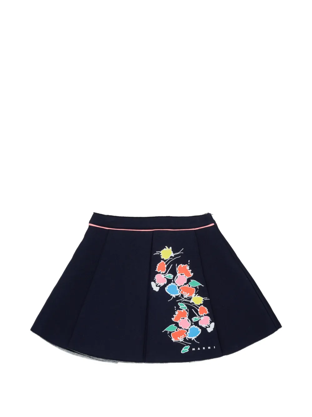Marni Kids Gonna plissettata a fiori - Blu