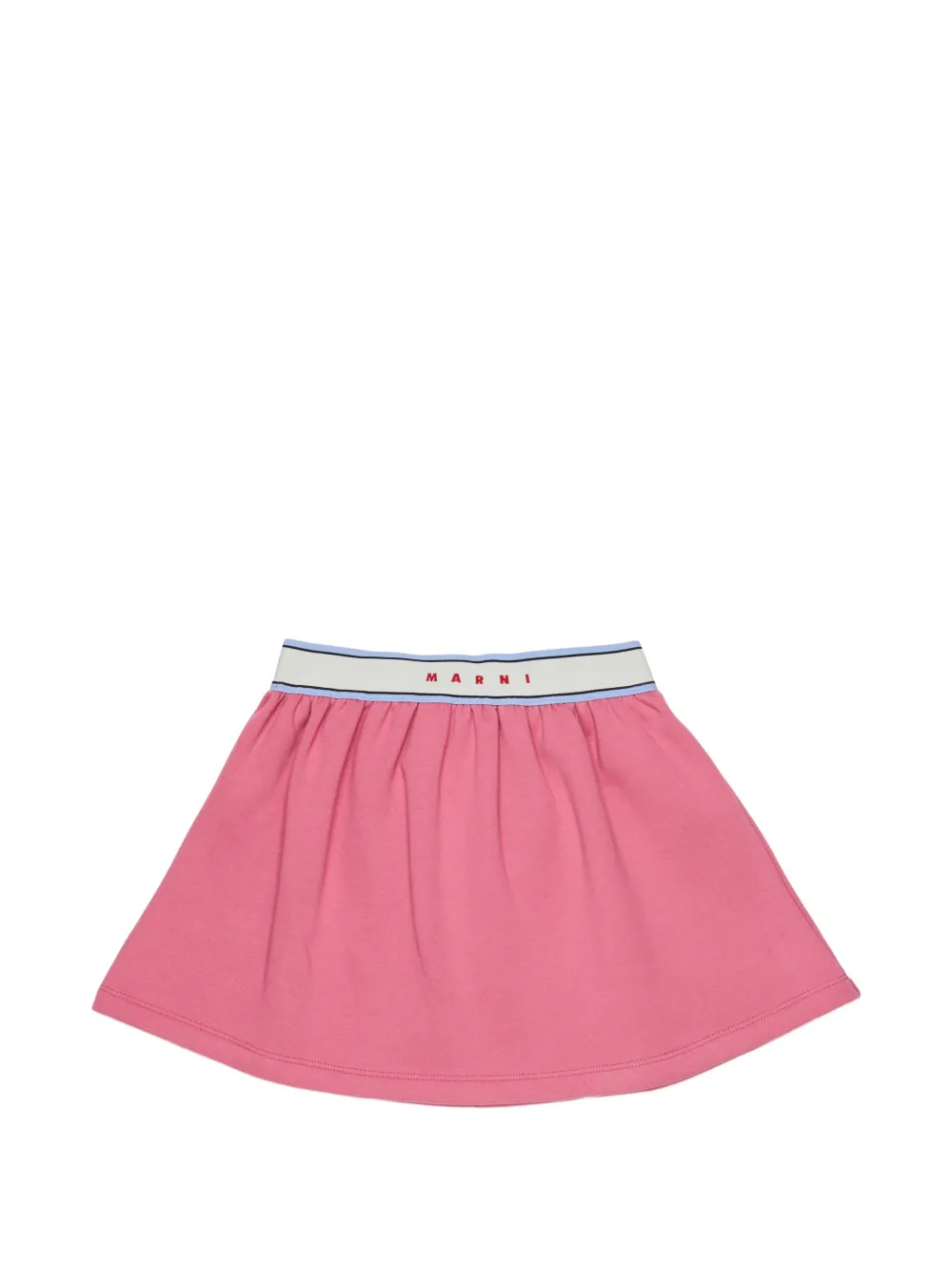 Marni Kids logo-waistband gathered skirt - Rosa