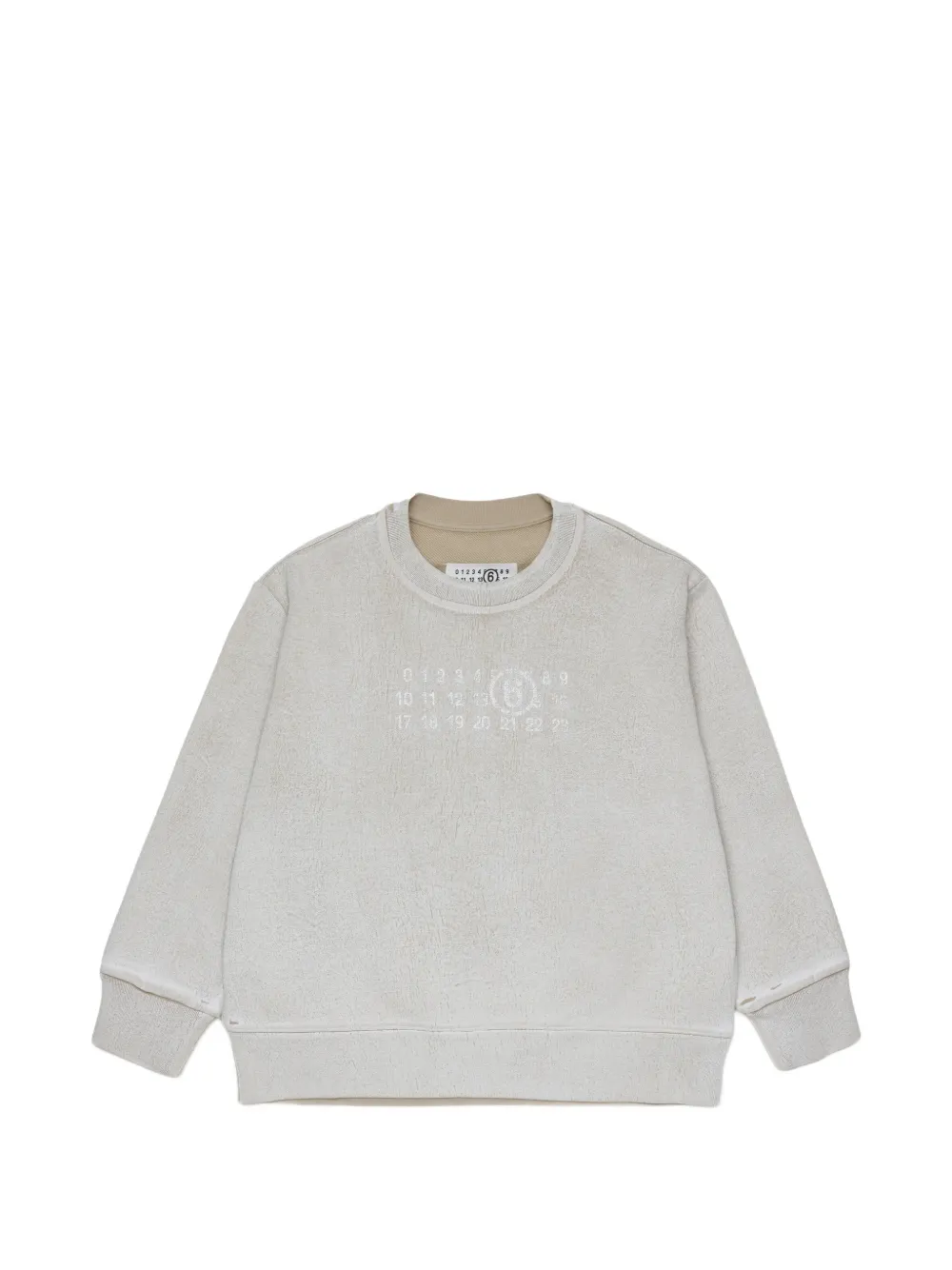 MM6 Maison Margiela Kids logo-print terry-effect sweater - Toni neutri