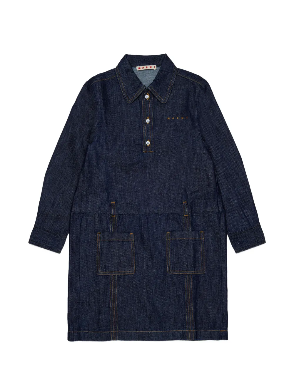 Marni Kids Abito con ricamo - Blu