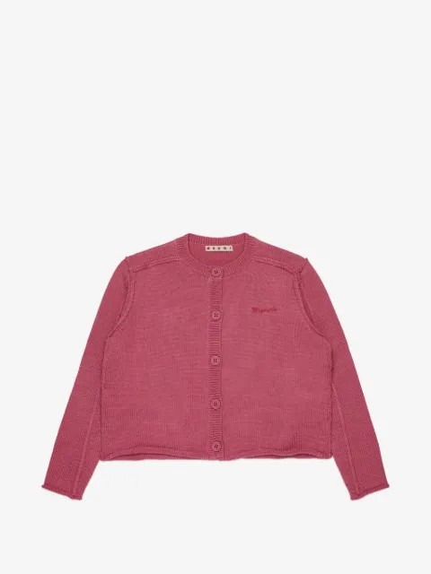 Marni Kids logo-embroidered cardigan