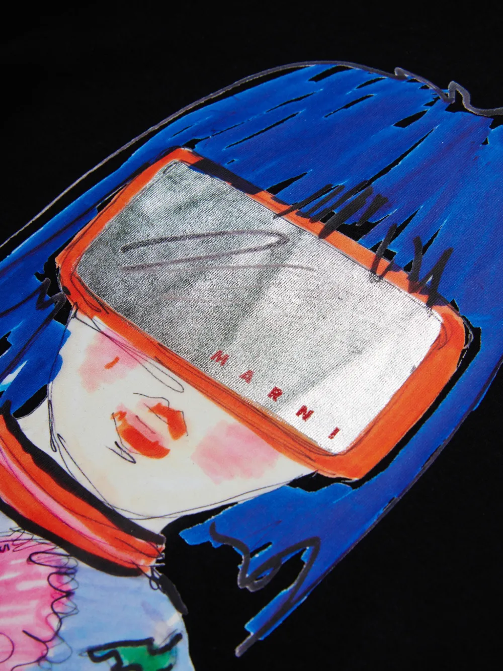 Marni Kids T-shirt met grafische print Zwart