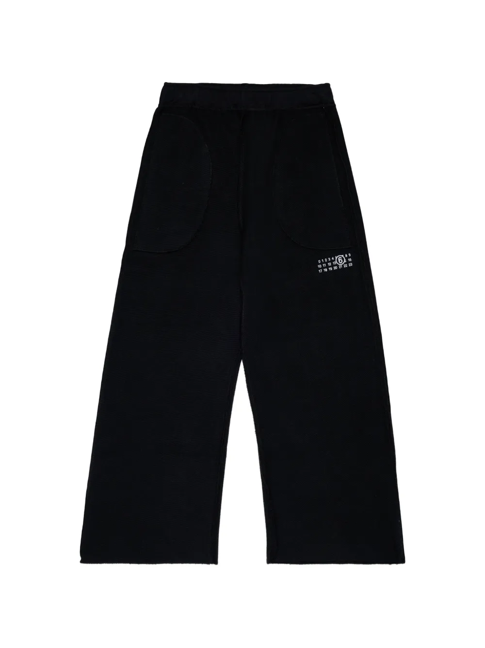 MM6 Maison Margiela Kids Pantaloni a gamba ampia con logo - Nero