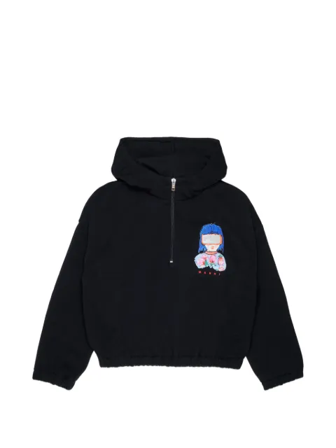 Marni Kids sudadera con capucha y estampado gráfico