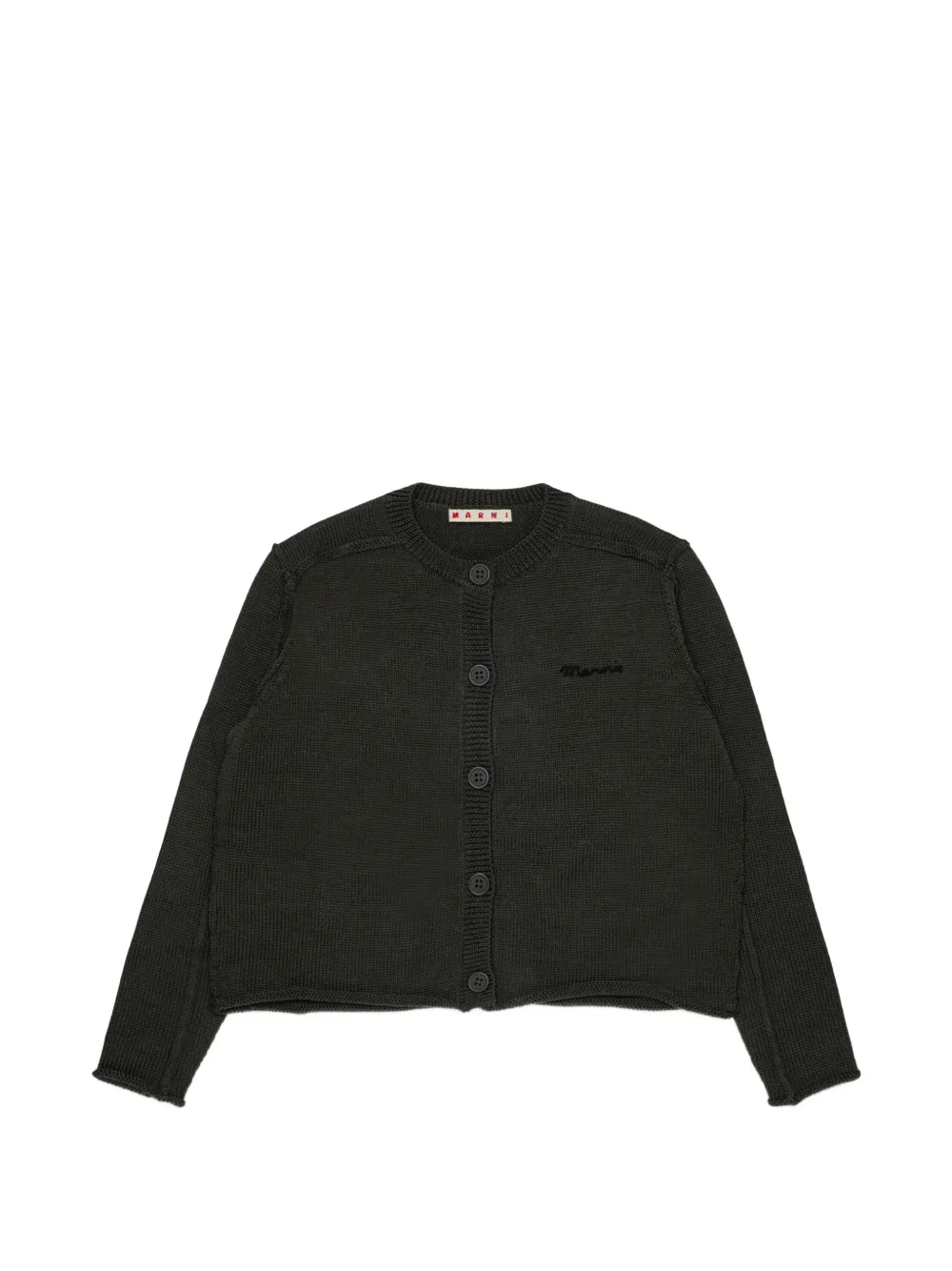 Marni Kids Cardigan con ricamo - Verde