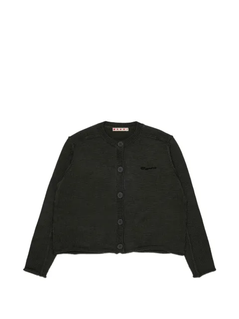 Marni Kids logo-embroidered cardigan