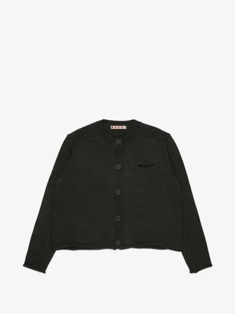 Marni Kids logo-embroidered cardigan