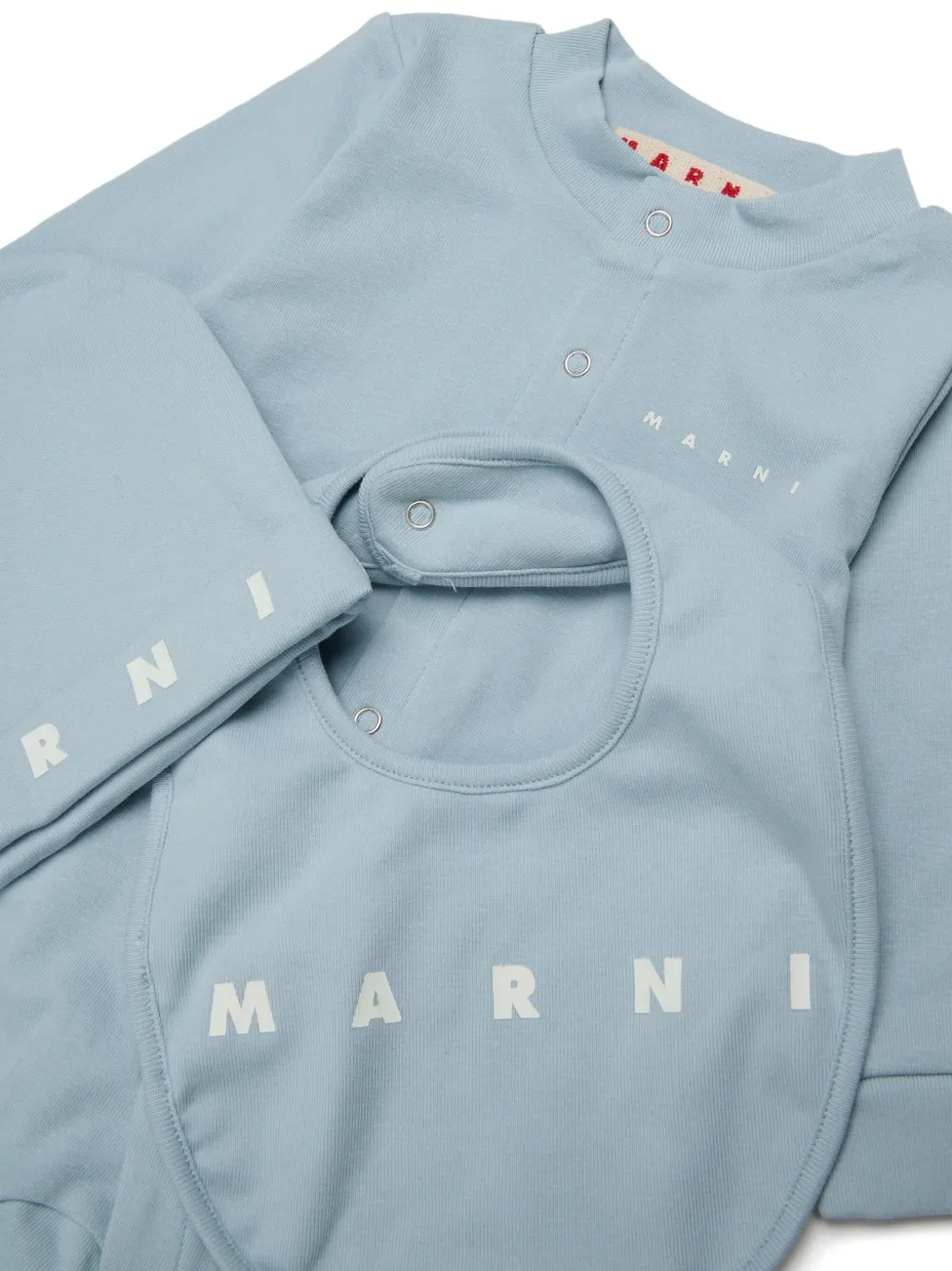 Marni Kids Drie rompers met logoprint Blauw