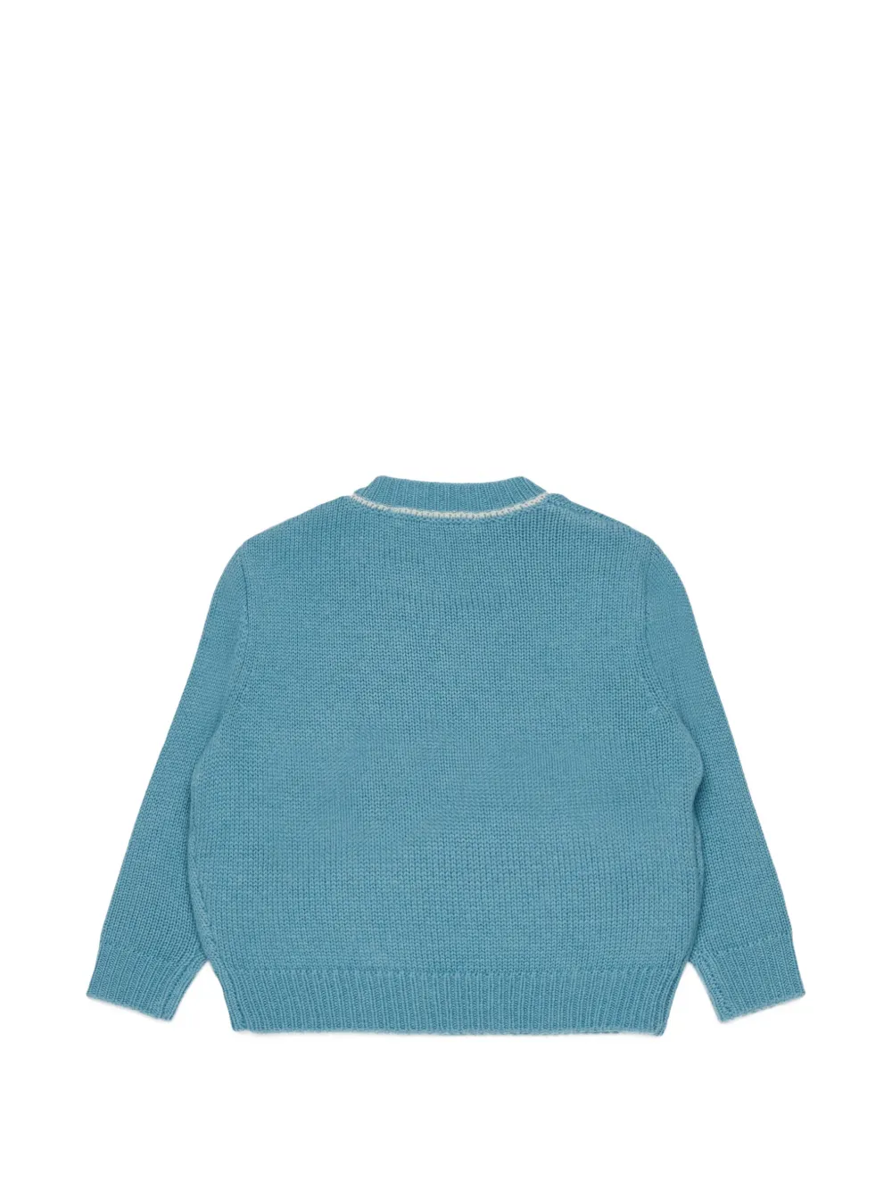 Marni Kids Trui met knopen op de schouders en geborduurd logo Blauw