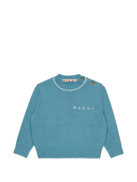 Marni Kids logo-embroidered button-shoulder sweater
