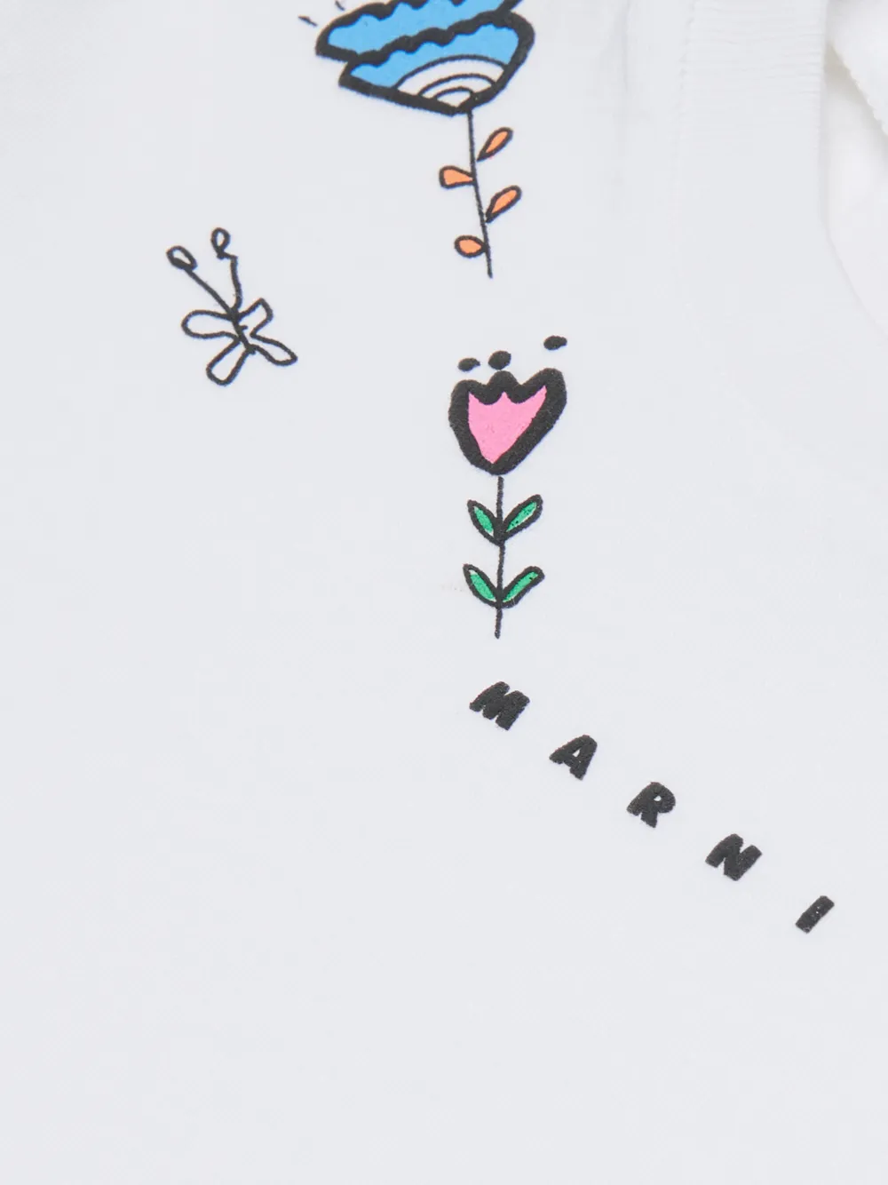Marni Kids T-shirt met bloemenprint Wit