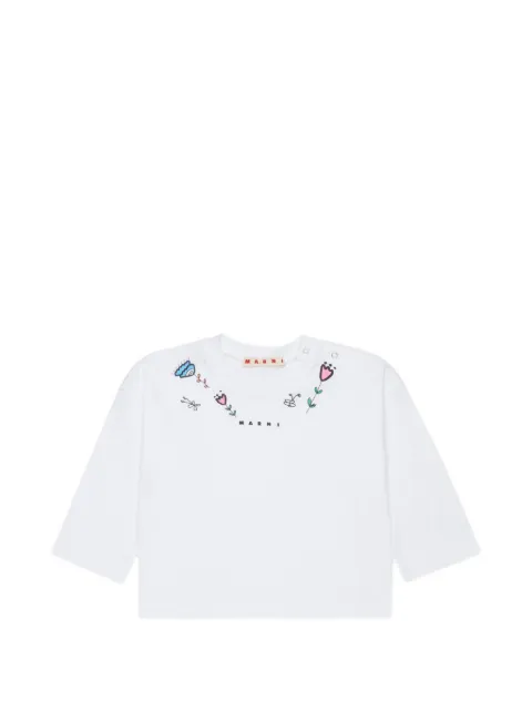 Marni Kids playera manga larga con estampado floral