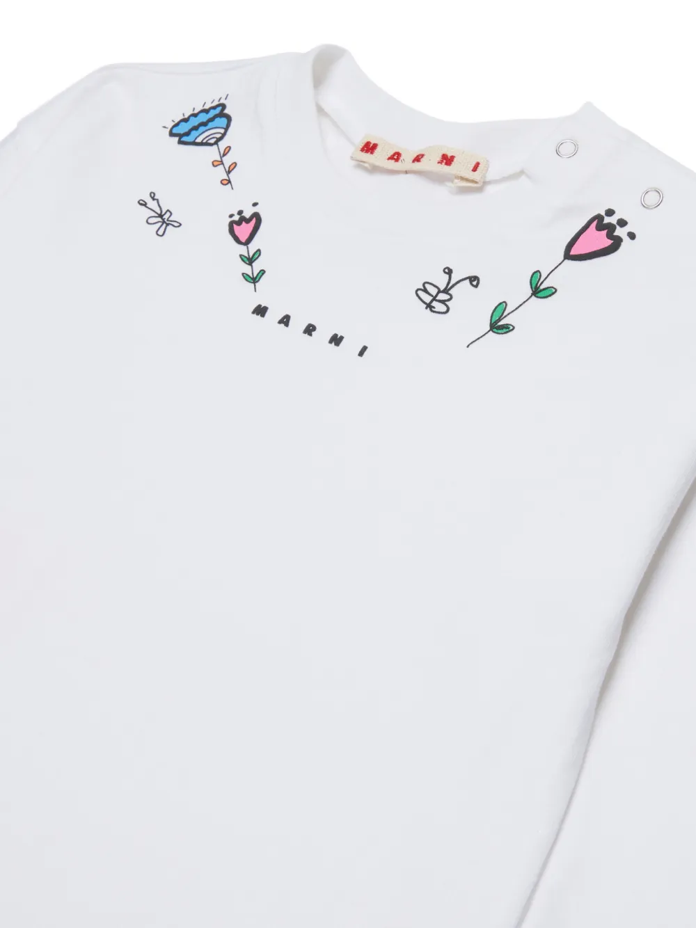 Marni Kids T-shirt met bloemenprint Wit